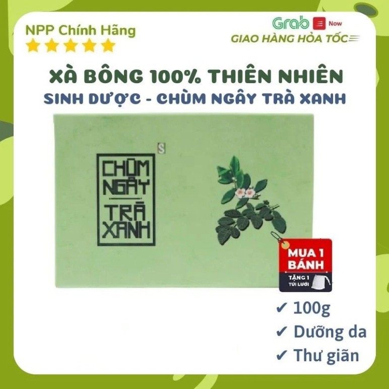 Xà Phòng Xà bông Chùm Ngây Trà Xanh🌸 Ngừa Mụn Viêm🌸 Sát Khuẩn🌸Sạch Mát Da Dạng Sáp 100gr Hàng Chính Hãng- Tuanphukien