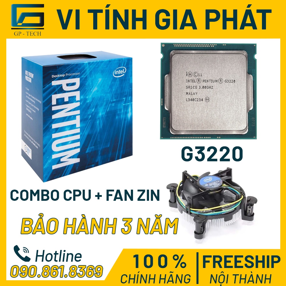 [Mã 254ELSALE giảm 7% đơn 300K] Combo CPU Pentium + Tản nhiệt Zin cho Mainboard Socket 1150, H81 B85