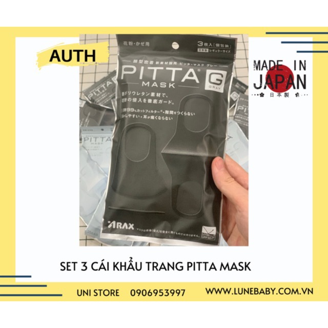 [Auth] Khẩu trang Pitta Mask hàng nội địa Nhật