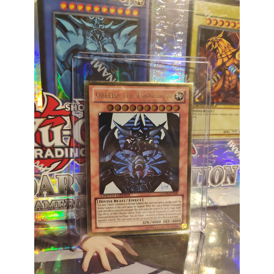 Lá bài thẻ bài Yugioh Thần hủy diệt Obelisk the Tormentor – Gold Rare - Tặng bọc bài nhựa bảo quản