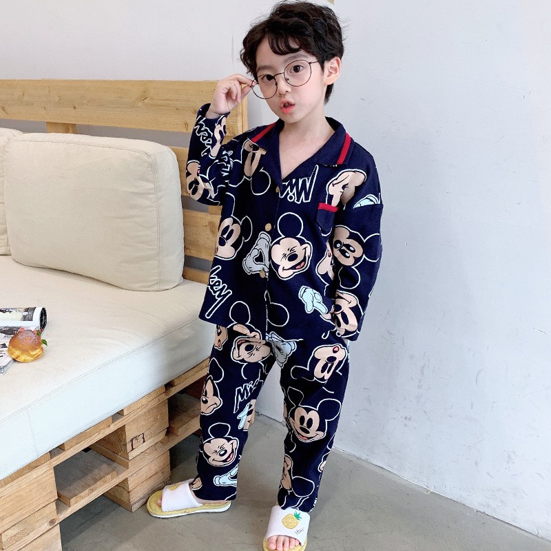 ST20238 - Bộ pyjama cotton bé trai mùa thu hàng nhập