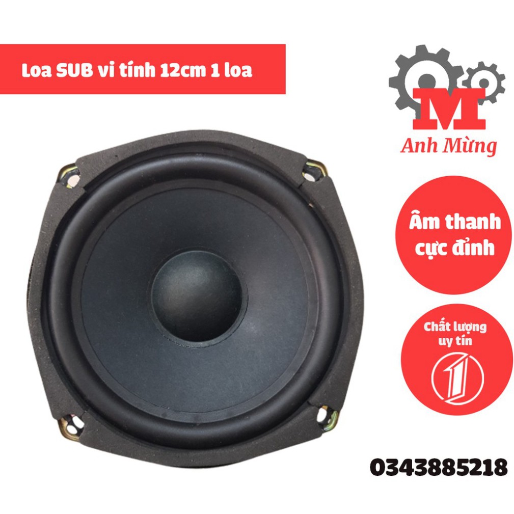 Loa vi tính 12cm 1 loa, dùng làm loa sub vi tính hoặc dùng làm loa trung cho thùng loa có bass lớn