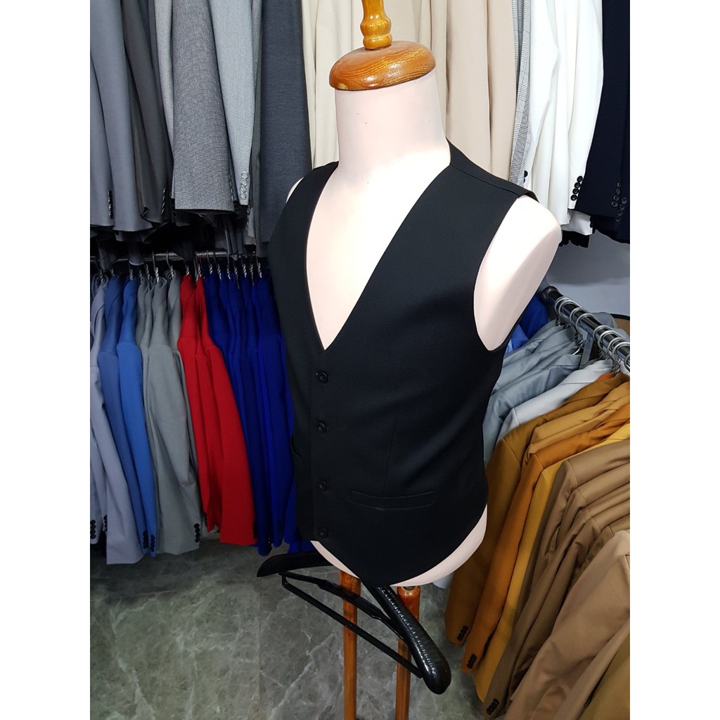 Áo Gile đen form ôm trẻ trung cá tính chất vải mỏng