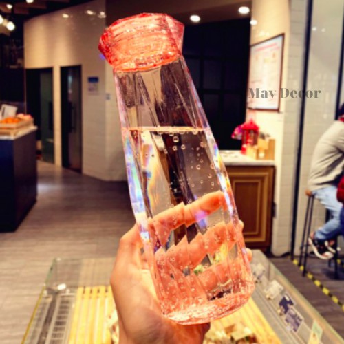 Bình Nước Thuỷ Tinh Kim Cương Sắc Màu - Chai Đựng Nước Thủy Tinh MAY Decor