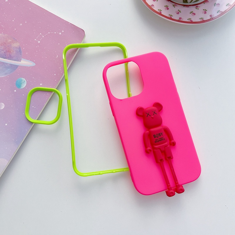 Ốp Điện Thoại Nhám Có Vòng Đỡ Hình Gấu 3 Trong 1 Cho OPPO F11 F9 Reno 7z 6 5G 5