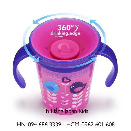 Cốc tập uống 360 chống sặc Munchkin Mỹ ( hồng, xanh biển, xanh lục)