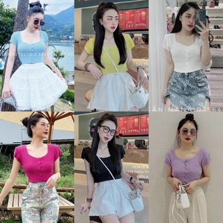 ÁO LEN CROPTOP CỔ U