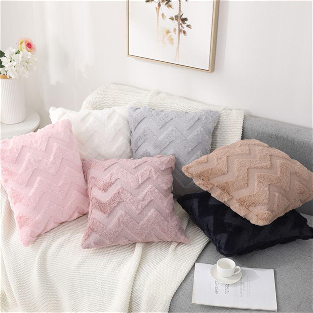 1 Vỏ Gối Lông Mềm 45 * 45cm Trang Trí Phòng Khách