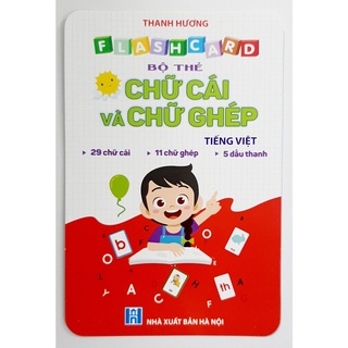 Thẻ chữ cái tiếng việt, bộ thẻ học thông minh cho bé loại to chữ cái và chữ ghép