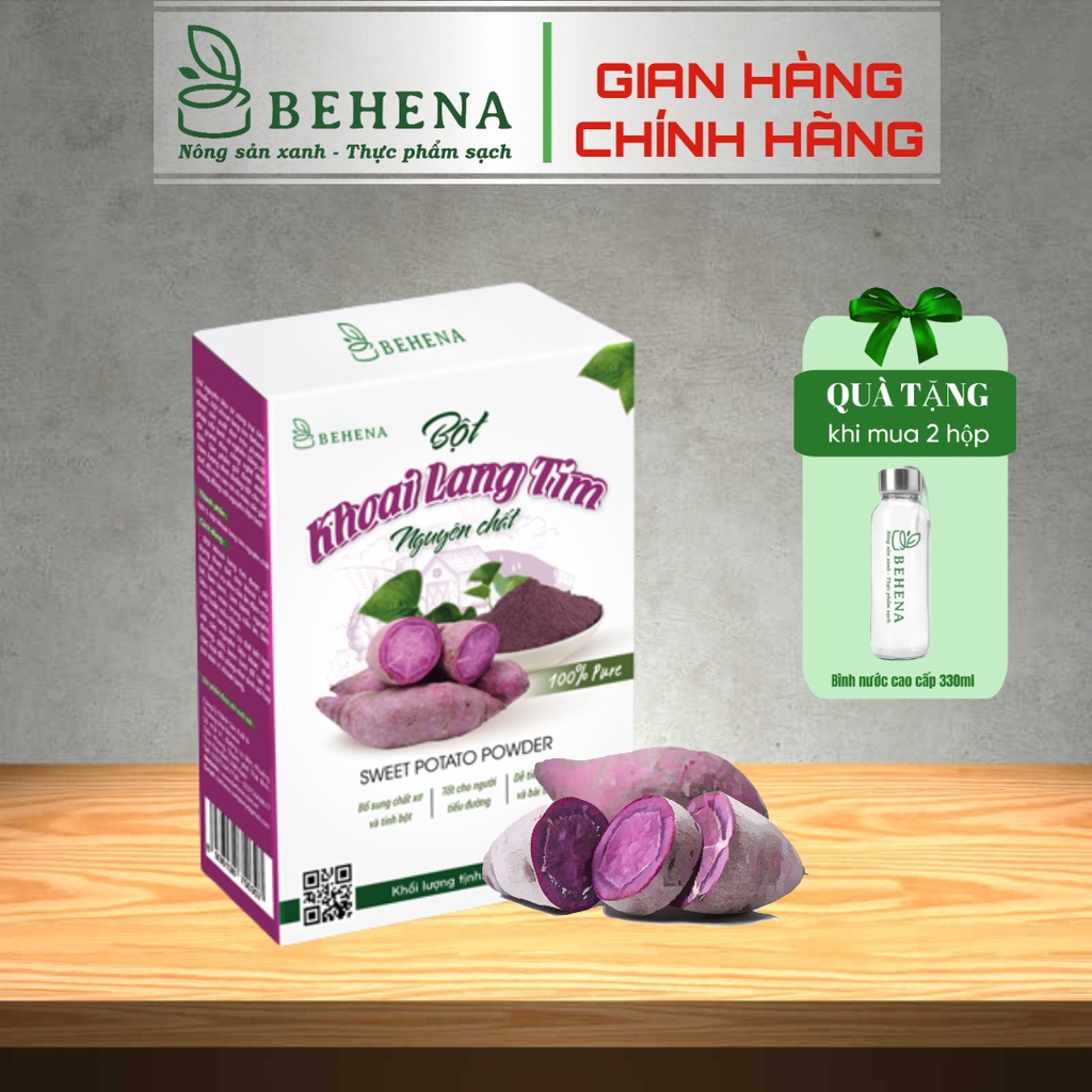 Bột khoai lang tím Behena nguyên chất sấy lạnh 100% tự nhiên cho bé ăn dặm hộp 50g