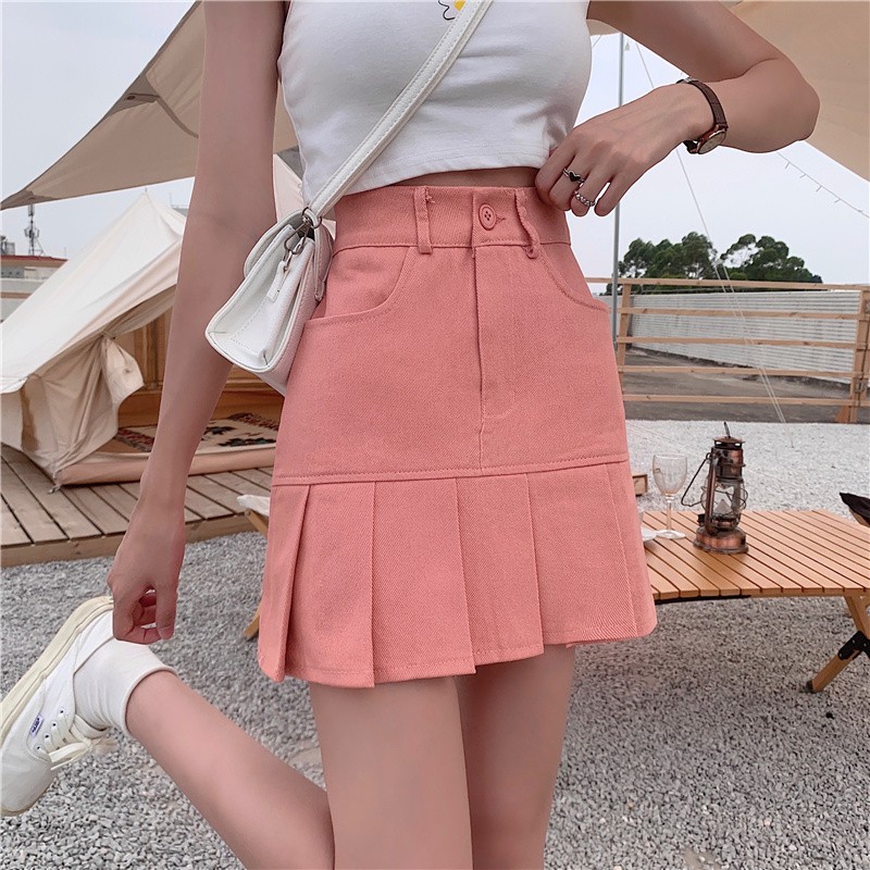 Chân Váy Chữ A Xếp Ly Phong Cách Retro Hàn Quốc 2 Màu Lựa Chọn | BigBuy360 - bigbuy360.vn