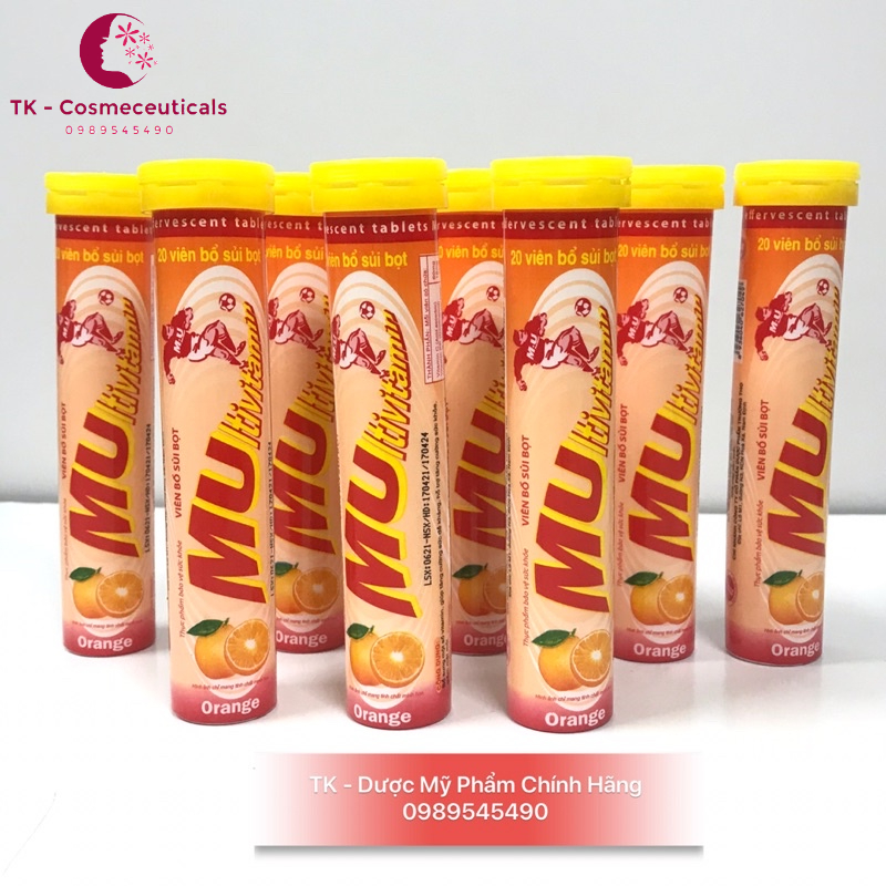 20 Viên C Sủi Actiso, Chanh Leo, Vị Cam Bổ Sung Vitamin C, Mát Gan, Lợi Mật