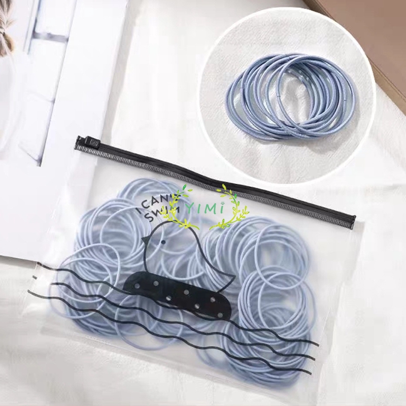 Set 100 Kẹp Tóc Cao Su Phong Cách Hàn Quốc