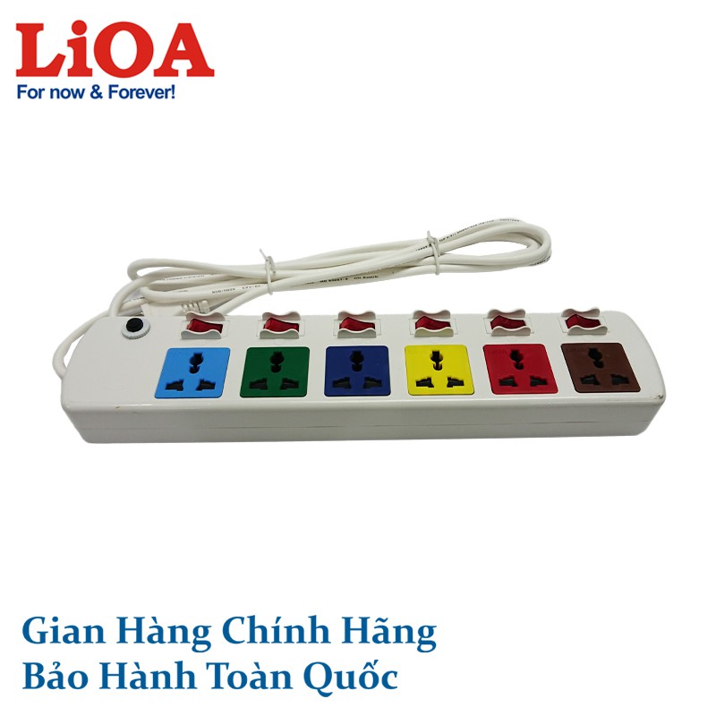 Ổ cắm điện LiOA 6 ổ cắm 6 công tắc