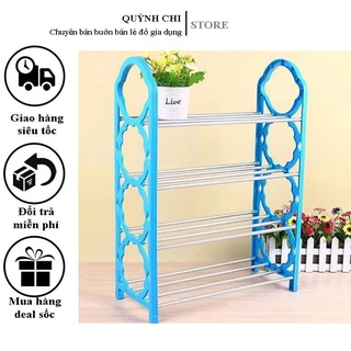 Kệ Để Giày Dép 4 Tầng Khung Nhựa Tiện Dụng