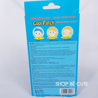 MIẾNG DÁN HẠ SỐT CHO BÉ COOL PATCH (HỘP 6 MIẾNG)