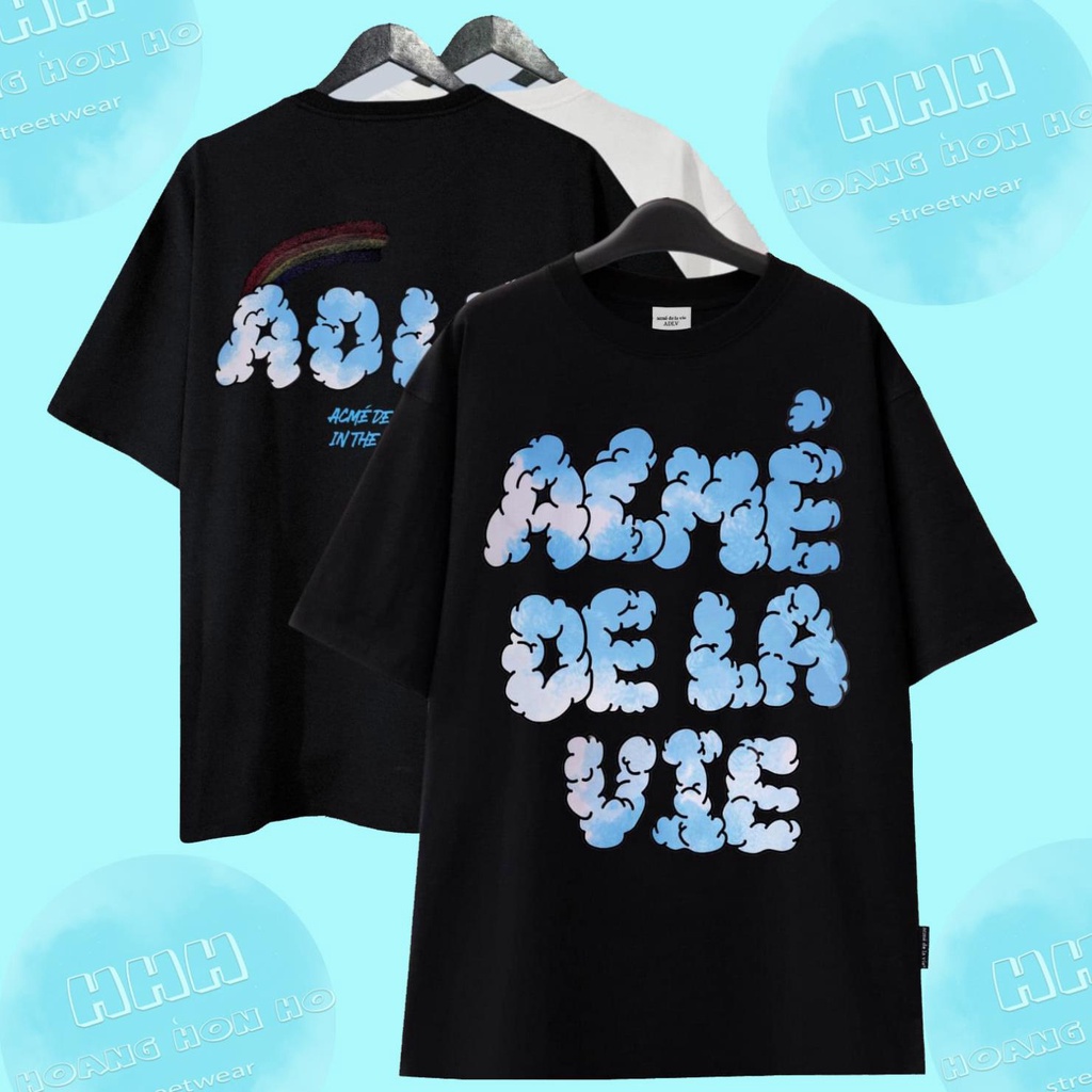 Áo thun ADLV Mây Chữ Xanh-Cotton 2c 100% -Full Tag Bọc - Streetwears SG