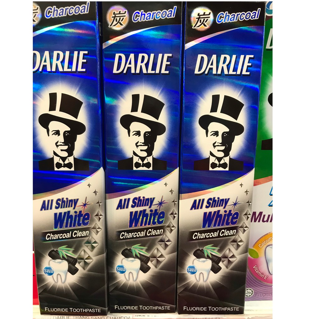 COMBO 2 KEM ĐÁNH RĂNG DARLIE ALL SHINY WHITE CHARCOAL CLEAN  TRẮNG SÁNG 140G