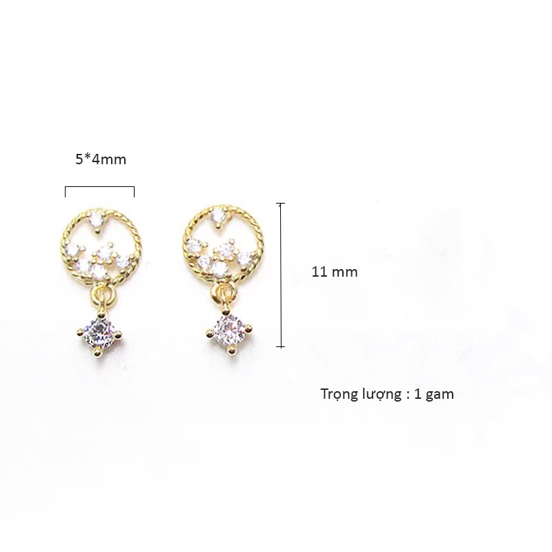 Bông Tai Nữ Bạc Ý s925 Thiết Kế Tinh Tế Hình Giọt Nước Rỗng - B2647- Bảo Ngọc Jewelry