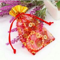 Combo 10 Túi gấm dây rút đỏ đựng đồ