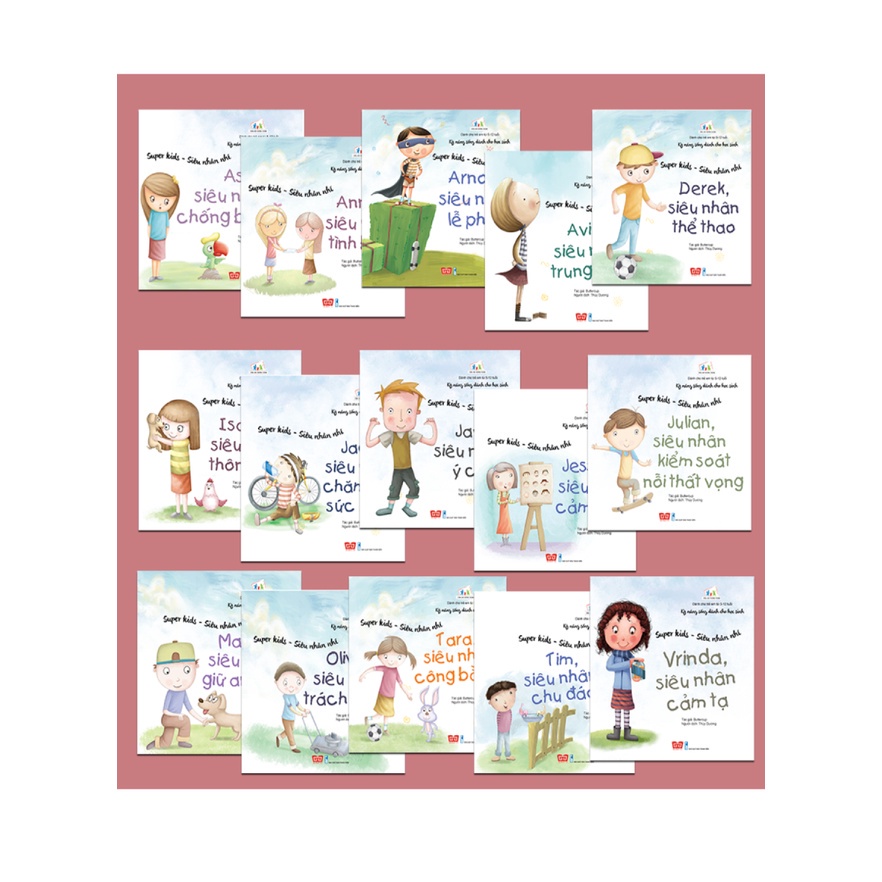 Sách - Set 15 tập Kỹ năng sống dành cho học sinh- Super kids - Siêu nhân nhí