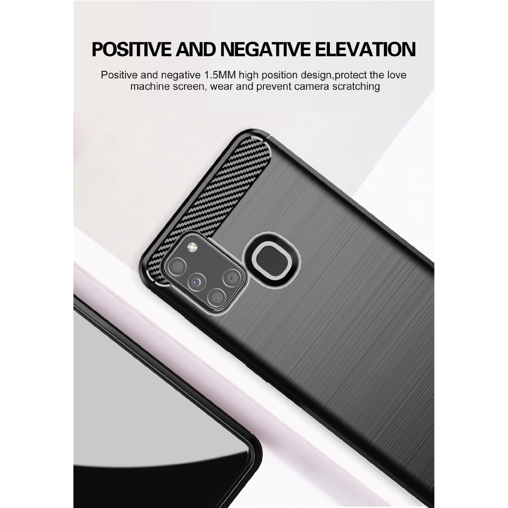 Ốp điện thoại sợi carbon chống sốc cao cấp cho Samsung Galaxy A21s