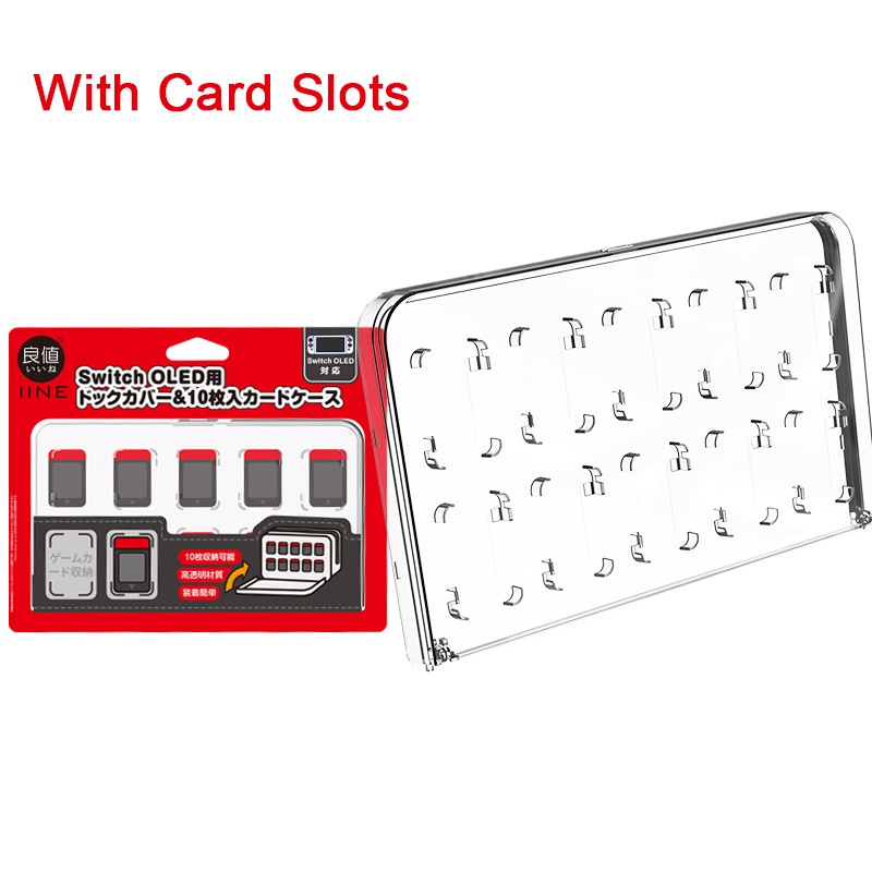 Vỏ Bảo Vệ Đế Sạc Máy Chơi Game Nintendo Switch Kèm Ngăn Đựng Thẻ Chống Bụi Bằng PC Cứng Tiện Dụng Ốp