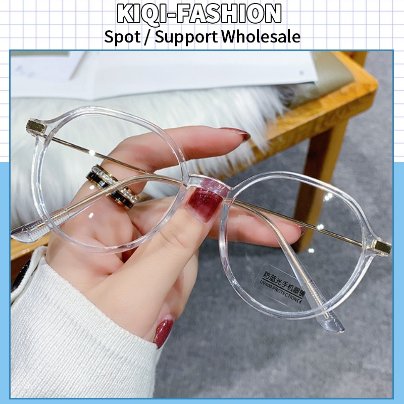 Mắt Kính Chống Ánh Sáng Xanh Hình Tròn Bằng Kim Loại Thời Trang Nhập Khẩu Cho Nam Và Nữ