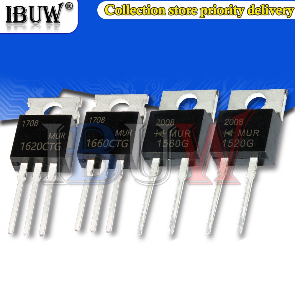 Bộ 10 Ống Pha Lê MUR1520 MUR1560G MUR1620CT MUR1620CTR MUR1660CT MUR1660G MUR860G MUR1620 MUR1660 TO-220 TO220