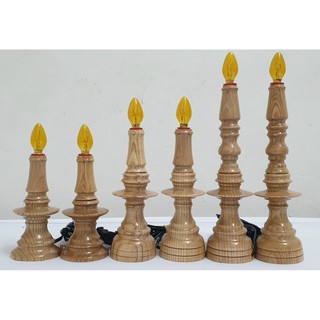 Đèn thờ nến sồi để bàn cao 15 - 20 - 25 cm