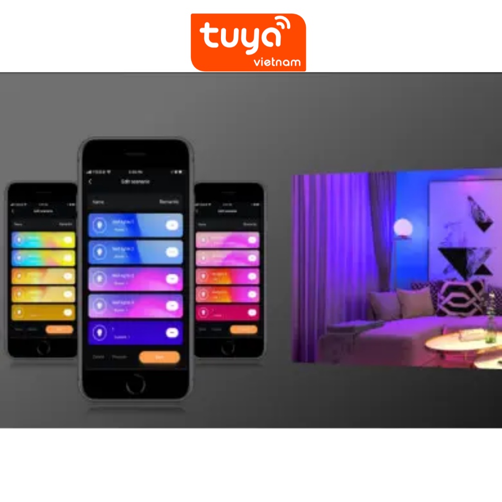 Bóng Đèn Thông Minh TUYA 9W Nháy Theo Nhạc - Bluetooth 4.0, Đa Sắc 16 Triệu Màu, Điều Khiển Qua App BH 1 Năm