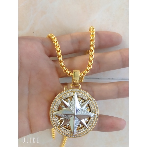 dây chuyền nam mạ vàng,dây chuyền chữ công mặt sao phong độ đẳng cấp