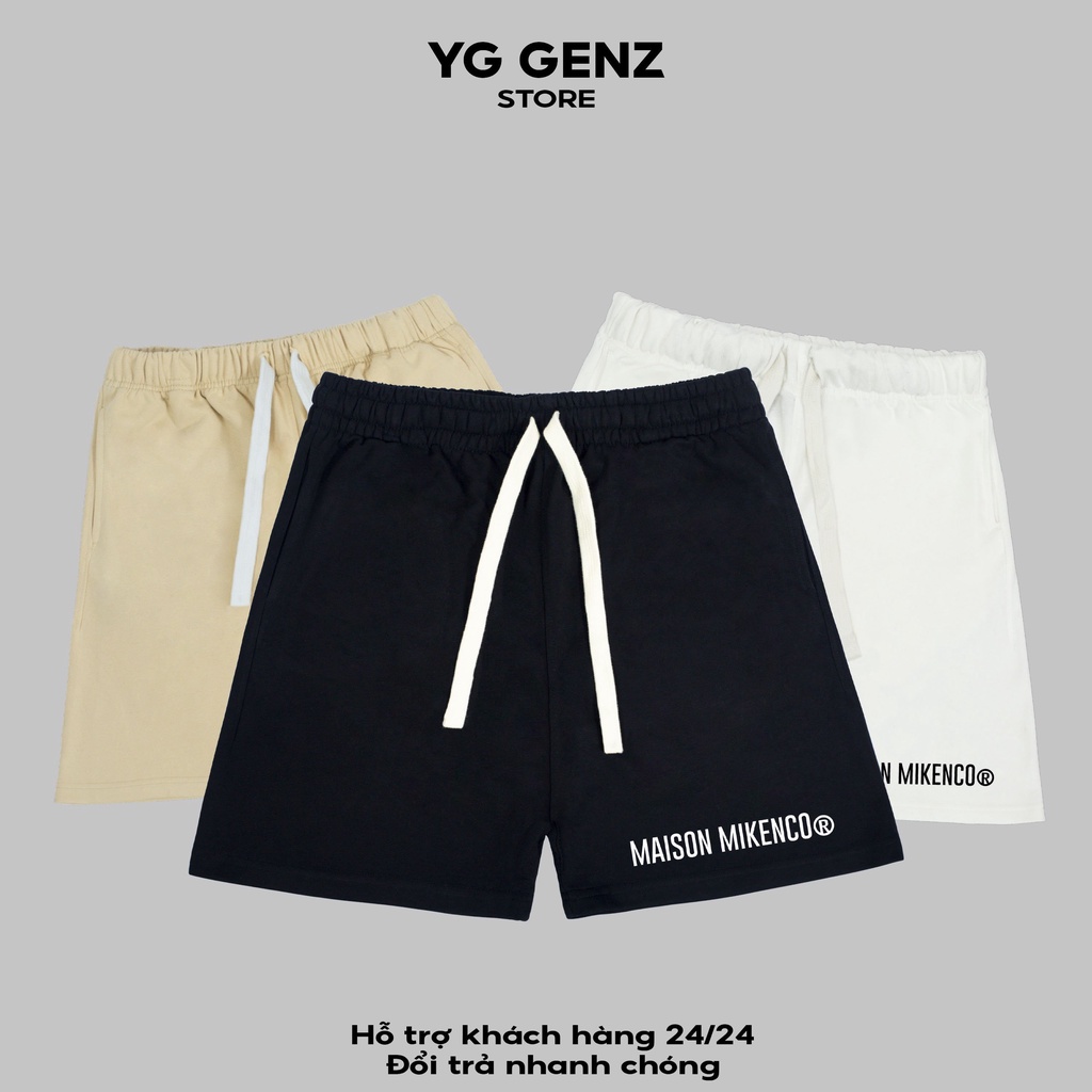 Quần Short Ngắn Mikenco Chữ Nhỏ Phong Cách Thời Trang Unisex