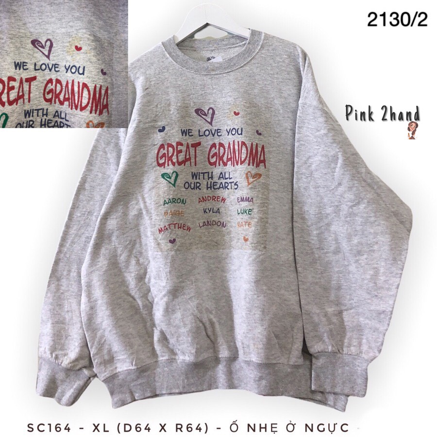 Áo Sweater nữ, nam 2hand, chất dày, size XL/XXL - 0412-2