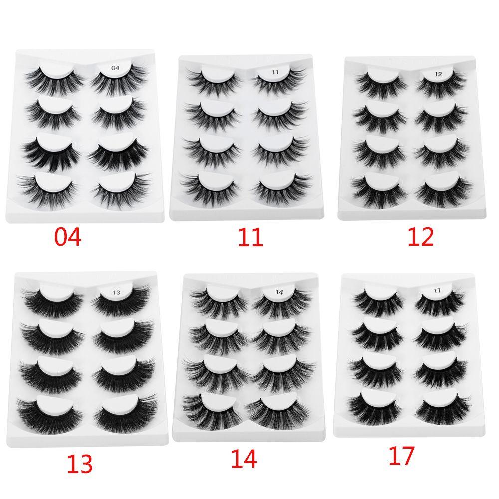 Set 4 Cặp Lông Mi Giả SKONHED 3D Bằng Lông Chồn Xoăn Nhẹ Nhàng