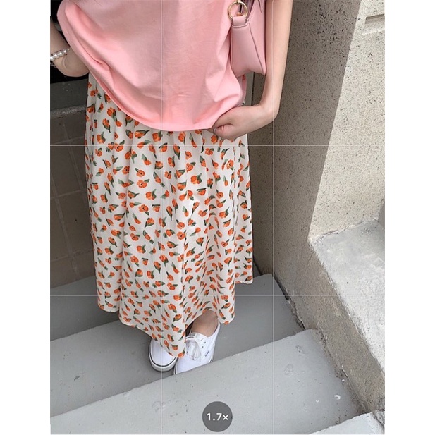 Chân váy thô hoa nhí 2 lớp Ulzzang style 🌸 Hàng Quảng Châu