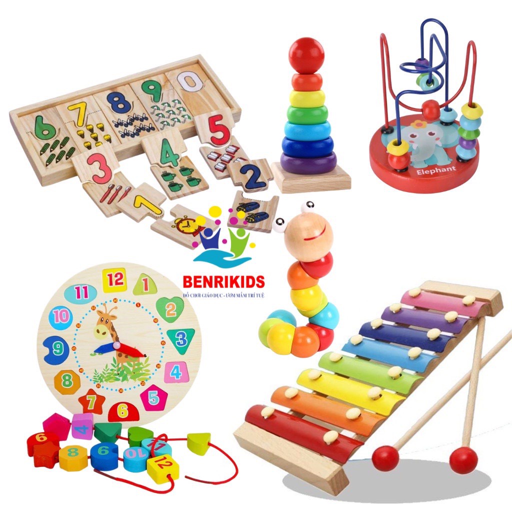 Đồ Chơi Gỗ BR06K Tổng Hợp 6 Món Đồ Mini Giúp Trẻ Thông Minh Hơn- Sáng Tạo Hơn