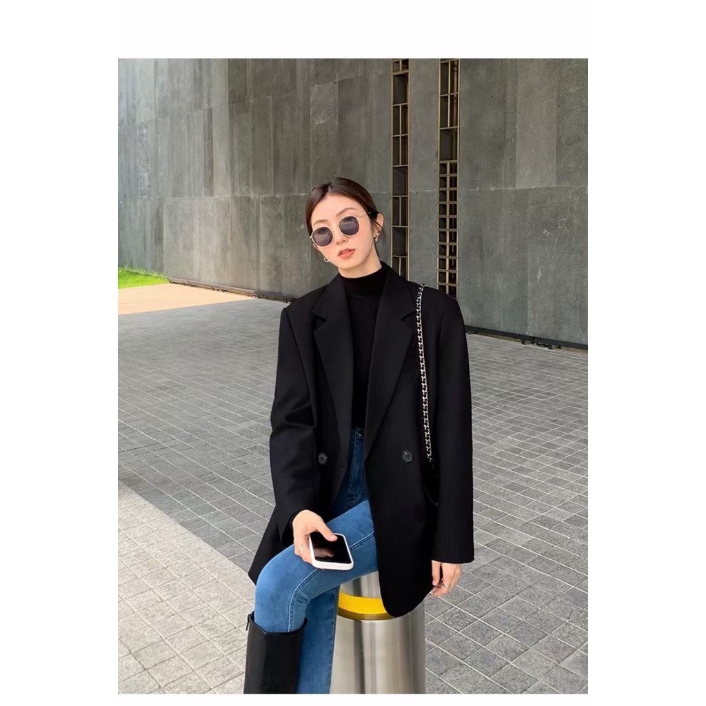 Blazer Nữ Áo Khoác Nữ Blazer 2 Nút Dáng Rộng Blazer Hàn Quốc - Hàng Phom Chuẩn Đẹp Thoáng Mịn - BLA22053