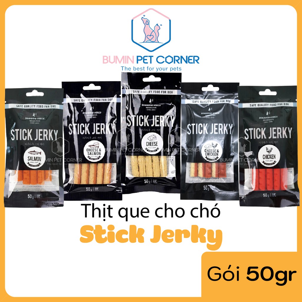 [Mã PET50K giảm Giảm 10% - Tối đa 50K đơn từ 250K] Thịt que cho chó Stick Jerky gói 50gr