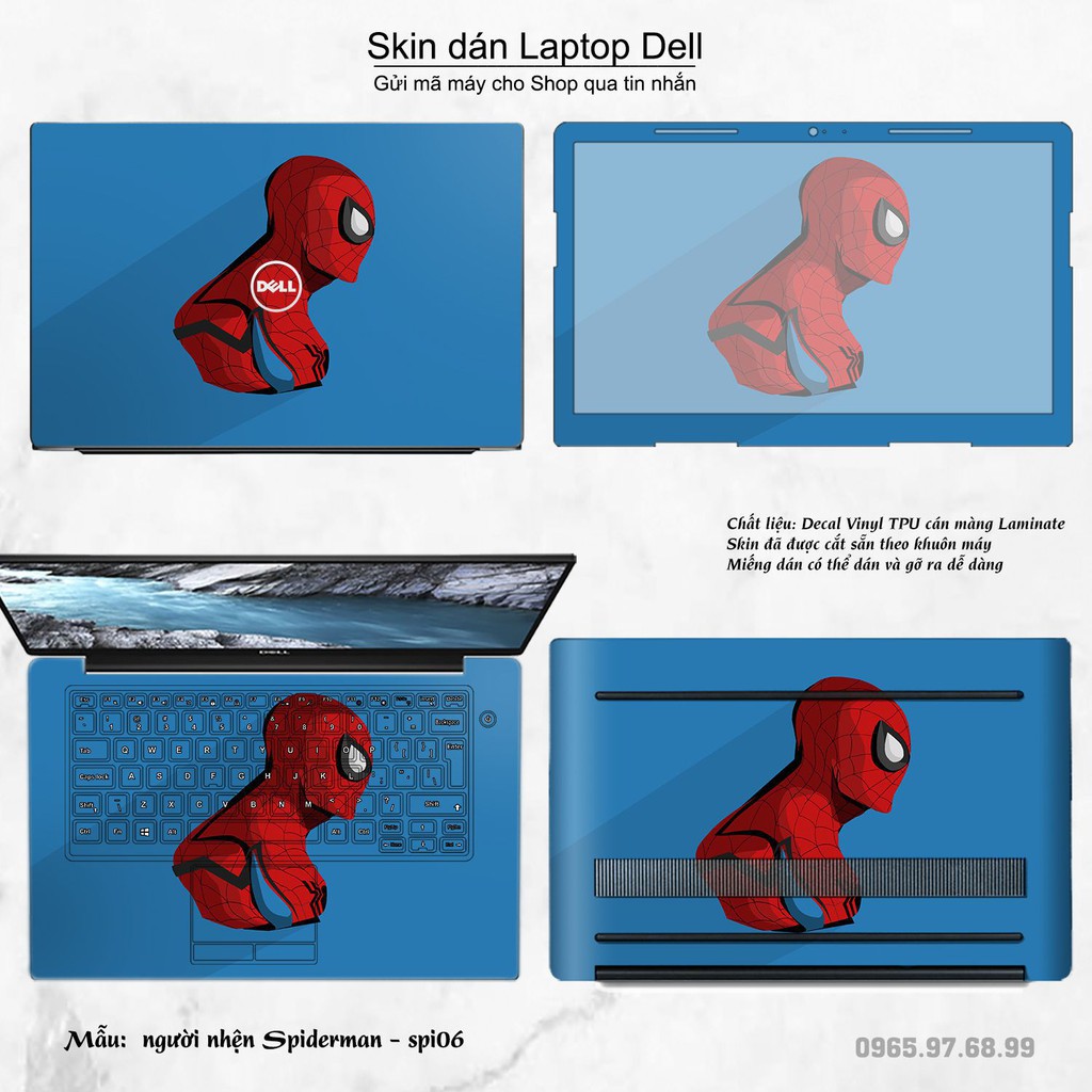 Skin dán Laptop Dell in hình người nhện Spiderman (inbox mã máy cho Shop)