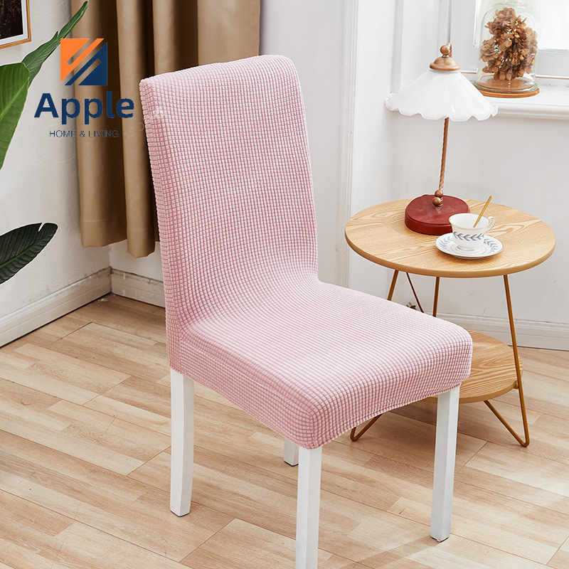 [Apple7] Chair Cover Checkered Fleece Thickened One Piece Elastic Hotel Restaurant Chair Cover Antifouling