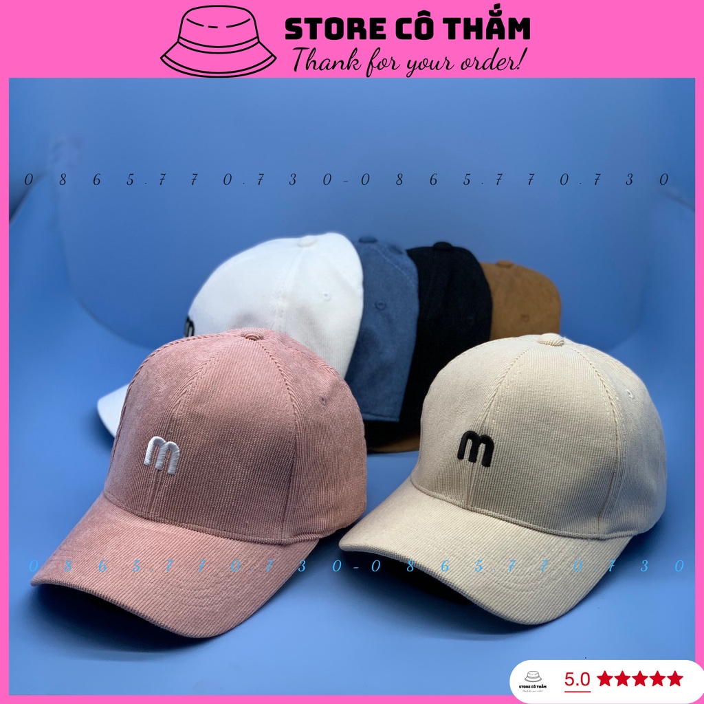 NÓN KẾT NHUNG GÂN CHỮ M CHẤT NHUNG GÂN SIÊU ĐẸP THỜI TRANG NAM NỮ