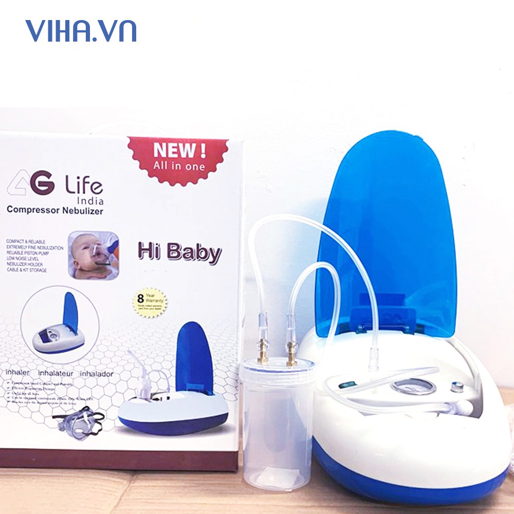 MÁY XÔNG VÀ HÚT MŨI HỌNG 2 TRONG 1  AGLIFE Hi Baby thế hệ mới có đồng hồ áp suất