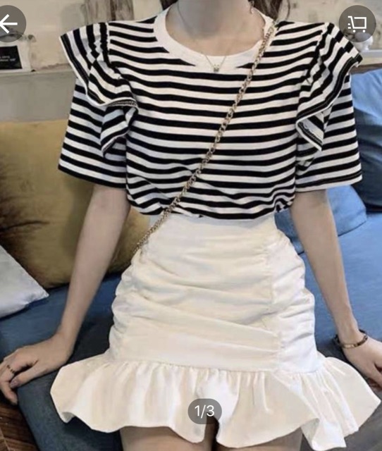 [Mã FASHIONT4WA2 giảm 10K đơn 50K] Chân váy nhún hai bên - hình thật | BigBuy360 - bigbuy360.vn