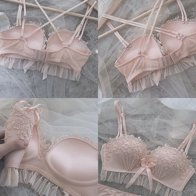 Bộ Đồ Lót Phối Ren Hở Lưng Phong Cách Nhật Bản Ngọt Ngào Quyến Rũ Dành Cho Nữ