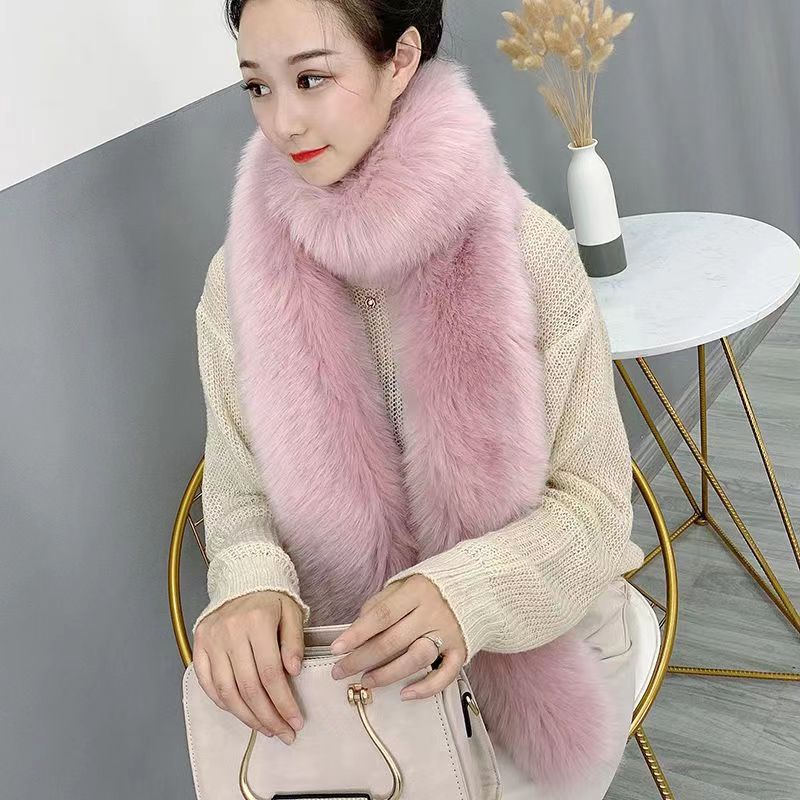 Khăn Choàng Lông Cáo Dài Màu Sắc Thời Trang Hàn Quốc Dành Cho Nữ