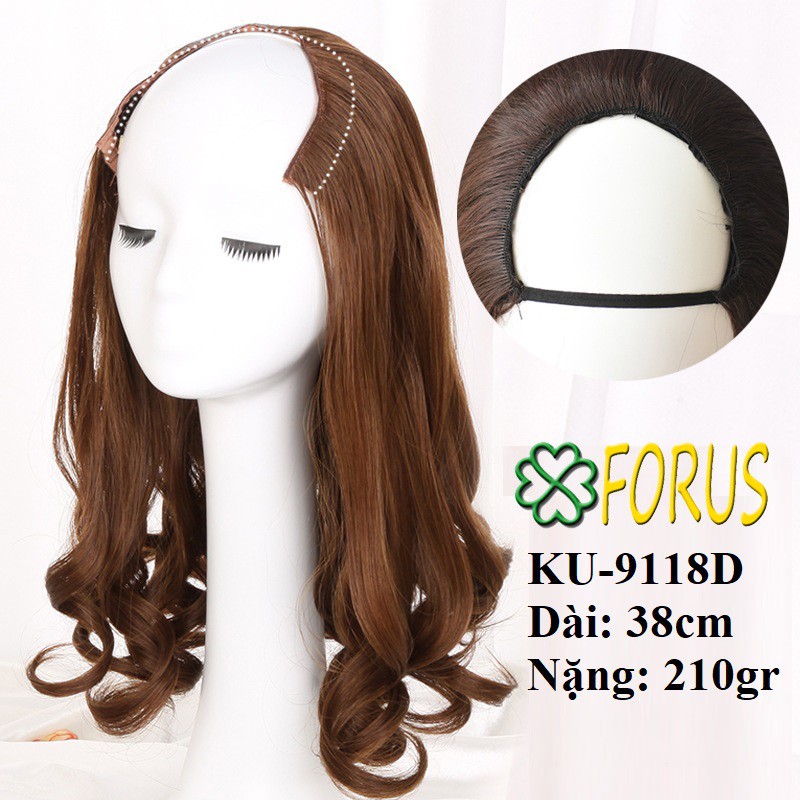 Tóc kẹp U lửng 38cm KU-9118D 💖FREESHIP💖 kẹp tóc giả chữ U, kẹp U tóc giả, Kẹp tóc giả nửa đầu Sỉ 130k
