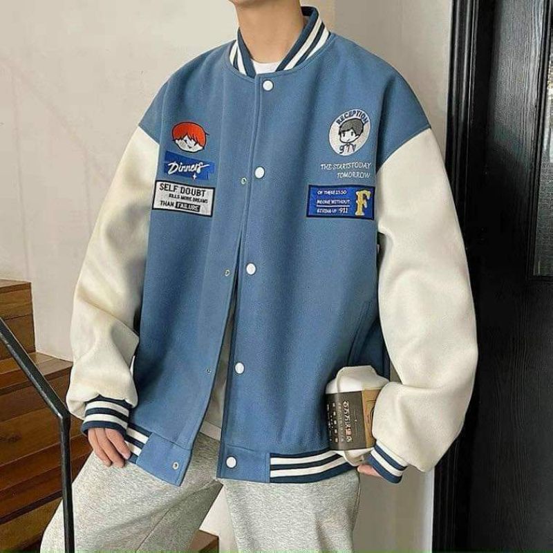 ÁO KHOÁC BOMBER NỈ IN HỌA TIẾT CẬU BÉ ĐỎ