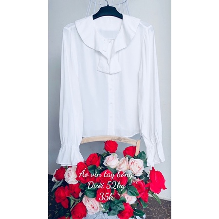 Áo sơ mi trắng dài tay- tay lỡ