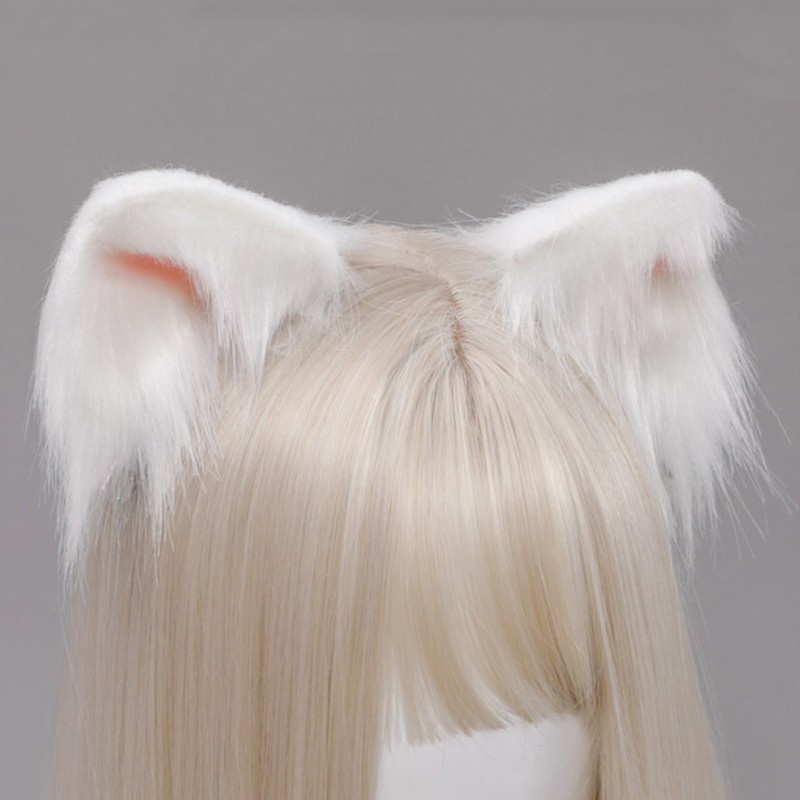 INF Lovely Faux Fur Kitten Ears Lolita Hair Clips Japanese Anime Cosplay Furry Animal Hairpins Halloween Costume Party Props